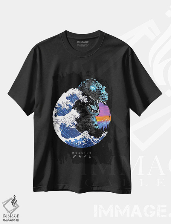تیشرت طرح دار موج هیولای خداگونه، هنر دیجیتال اثر آلبرتو پرز | فروشگاه ایماژ