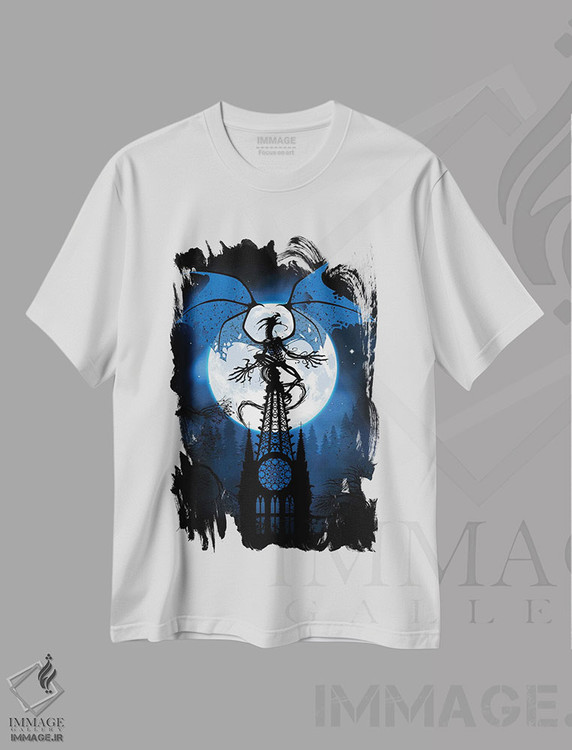 تیشرت طرح دار اژدهای ماه کلیسا، هنر دیجیتال اثر آلبرتو پرز | immage.ir