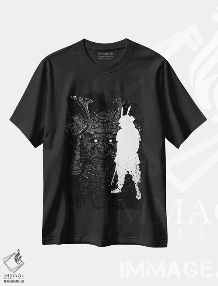 تیشرت طرح دار نقاشی سامورایی با جوهر، هنر دیجیتال اثر آلبرتو پرز | فروشگاه ایماژ