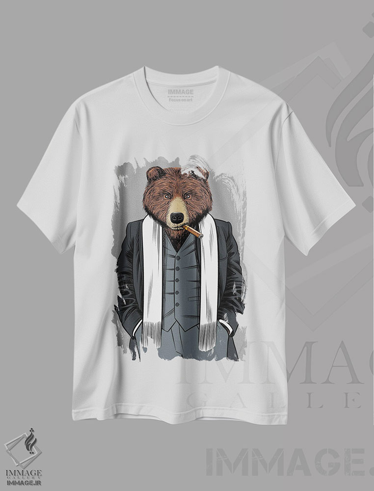تیشرت طرح دار خرس گنگستر، هنر دیجیتال اثر آلبرتو پرز | immage.ir