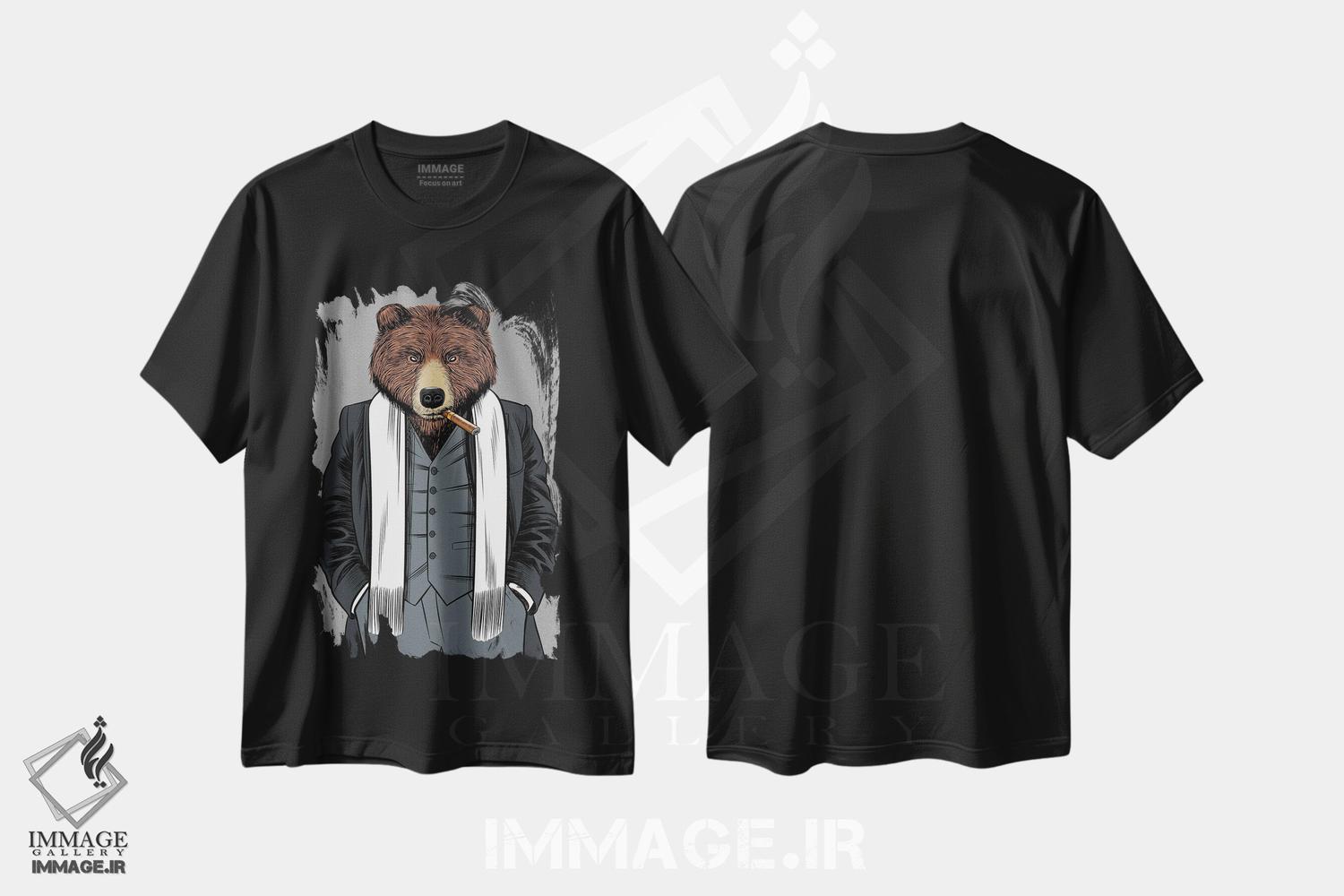 تیشرت طرح دار خرس گنگستر، هنر دیجیتال اثر آلبرتو پرز | فروشگاه ایماژ
