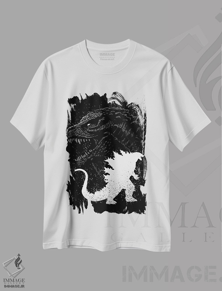 تیشرت طرح دار پادشاه هیولاها با نقاشی جوهری، هنر دیجیتال اثر آلبرتو پرز | immage.ir