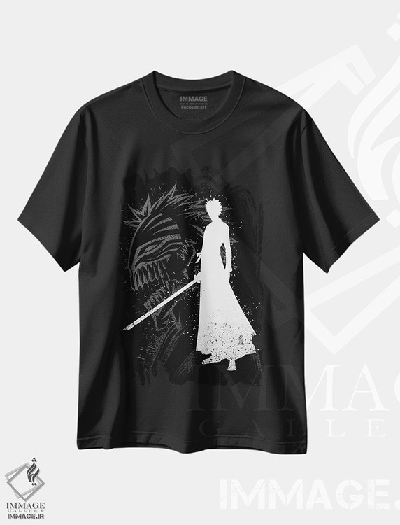 تیشرت طرح دار نقاب کاتانا با طراحی جوهری، انیمه اثر آلبرتو پرز | فروشگاه ایماژ