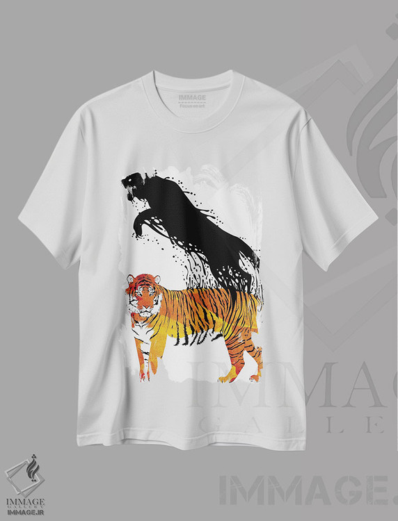 تیشرت طرح دار ببر جوهری، دکور آسیایی اثر آلبرتو پرز | immage.ir