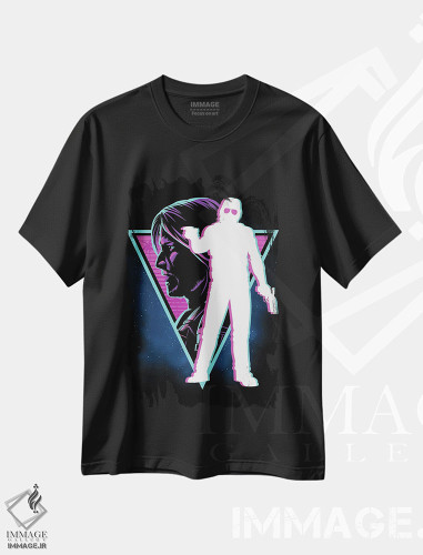تیشرت طرح دار سایبر رترو، هنر دیجیتال اثر آلبرتو پرز | فروشگاه ایماژ