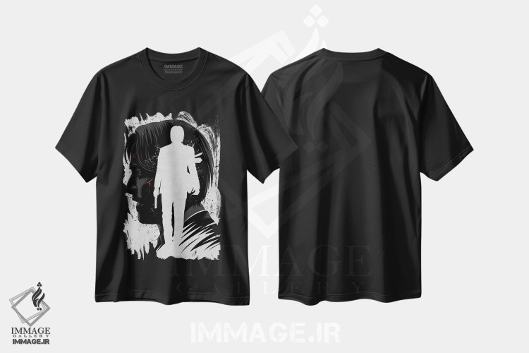 تیشرت طرح دار ویک جوهری، هنر دیجیتال سیاه و سفید اثر آلبرتو پرز | فروشگاه ایماژ