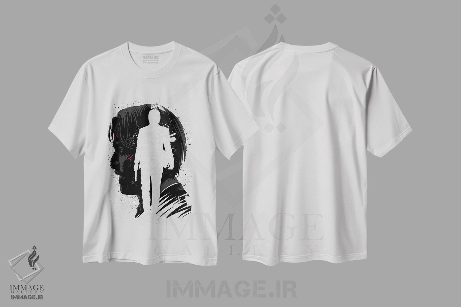 تیشرت طرح دار ویک جوهری، هنر دیجیتال سیاه و سفید اثر آلبرتو پرز | immage.ir