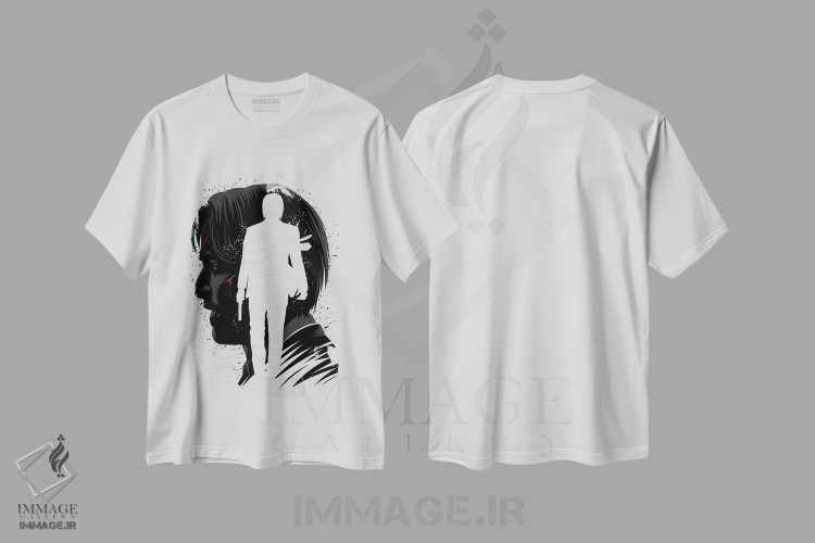 تیشرت طرح دار ویک جوهری، هنر دیجیتال سیاه و سفید اثر آلبرتو پرز | immage.ir