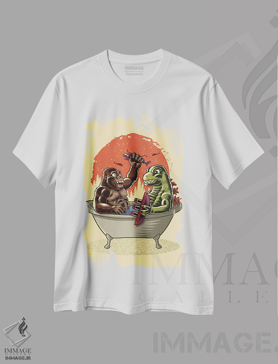 تیشرت طرح دار حمام هیولا، هنر دیجیتال اثر آلبرتو پرز | immage.ir