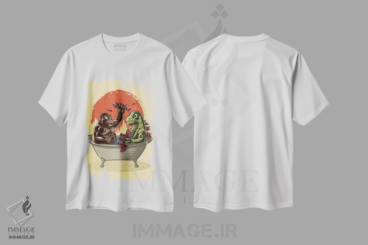 تیشرت طرح دار حمام هیولا، هنر دیجیتال اثر آلبرتو پرز | immage.ir