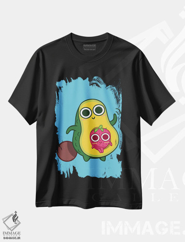 تیشرت طرح دار آووکادو و توت فرنگی، هنر دیجیتال اثر آلبرتو پرز | فروشگاه ایماژ