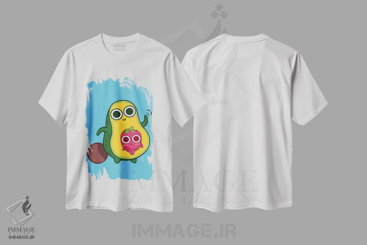 تیشرت طرح دار آووکادو و توت فرنگی، هنر دیجیتال اثر آلبرتو پرز | immage.ir