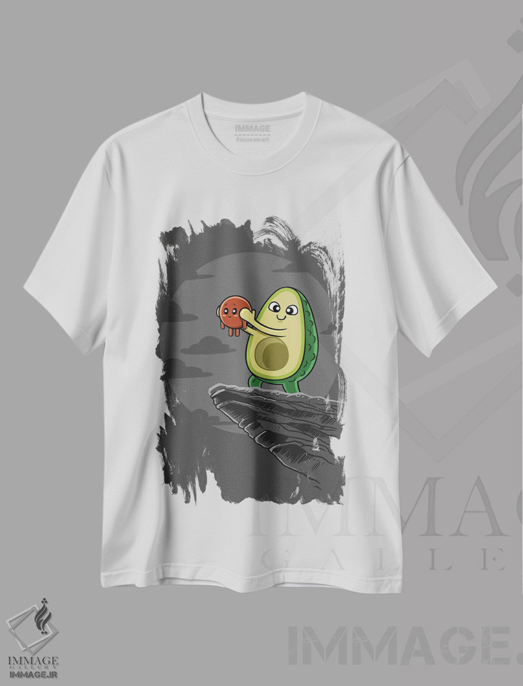 تیشرت طرح دار پادشاه آووکادو، هنر دیجیتال اثر آلبرتو پرز | immage.ir