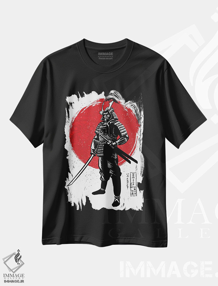 تیشرت طرح دار سامورایی با دو کاتانا، هنر دیجیتال اثر آلبرتو پرز | فروشگاه ایماژ
