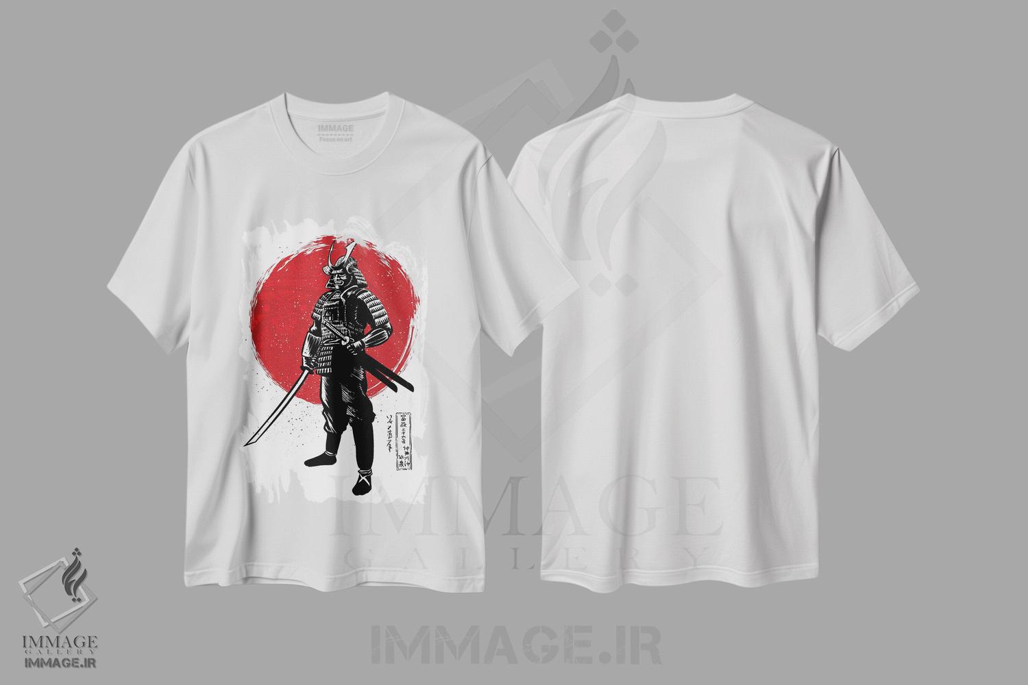 تیشرت طرح دار سامورایی با دو کاتانا، هنر دیجیتال اثر آلبرتو پرز | immage.ir