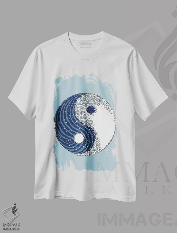 تیشرت طرح دار موج بزرگ یین و یانگ، هنر دیجیتال اثر آلبرتو پرز | immage.ir