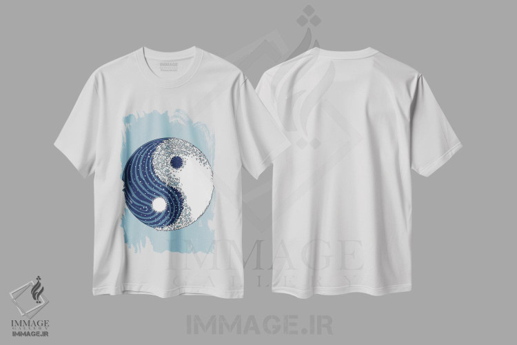 تیشرت طرح دار موج بزرگ یین و یانگ، هنر دیجیتال اثر آلبرتو پرز | immage.ir