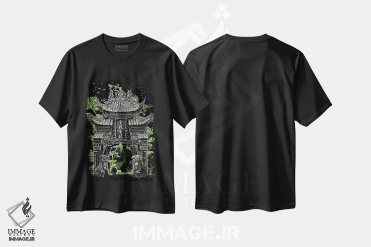 تیشرت طرح دار دروازه معبد چینی، هنر دیجیتال اثر آلبرتو پرز | فروشگاه ایماژ