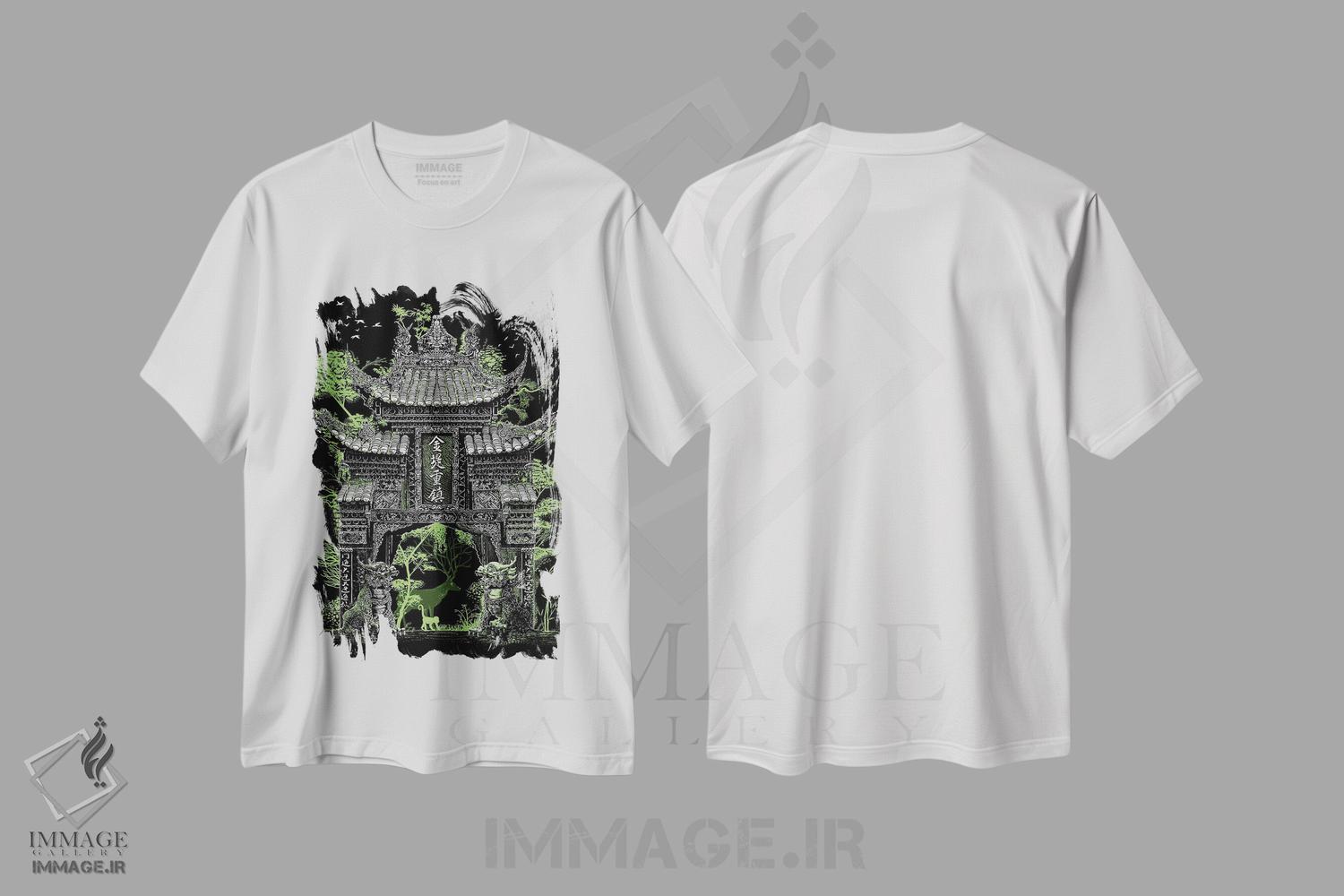 تیشرت طرح دار دروازه معبد چینی، هنر دیجیتال اثر آلبرتو پرز | immage.ir