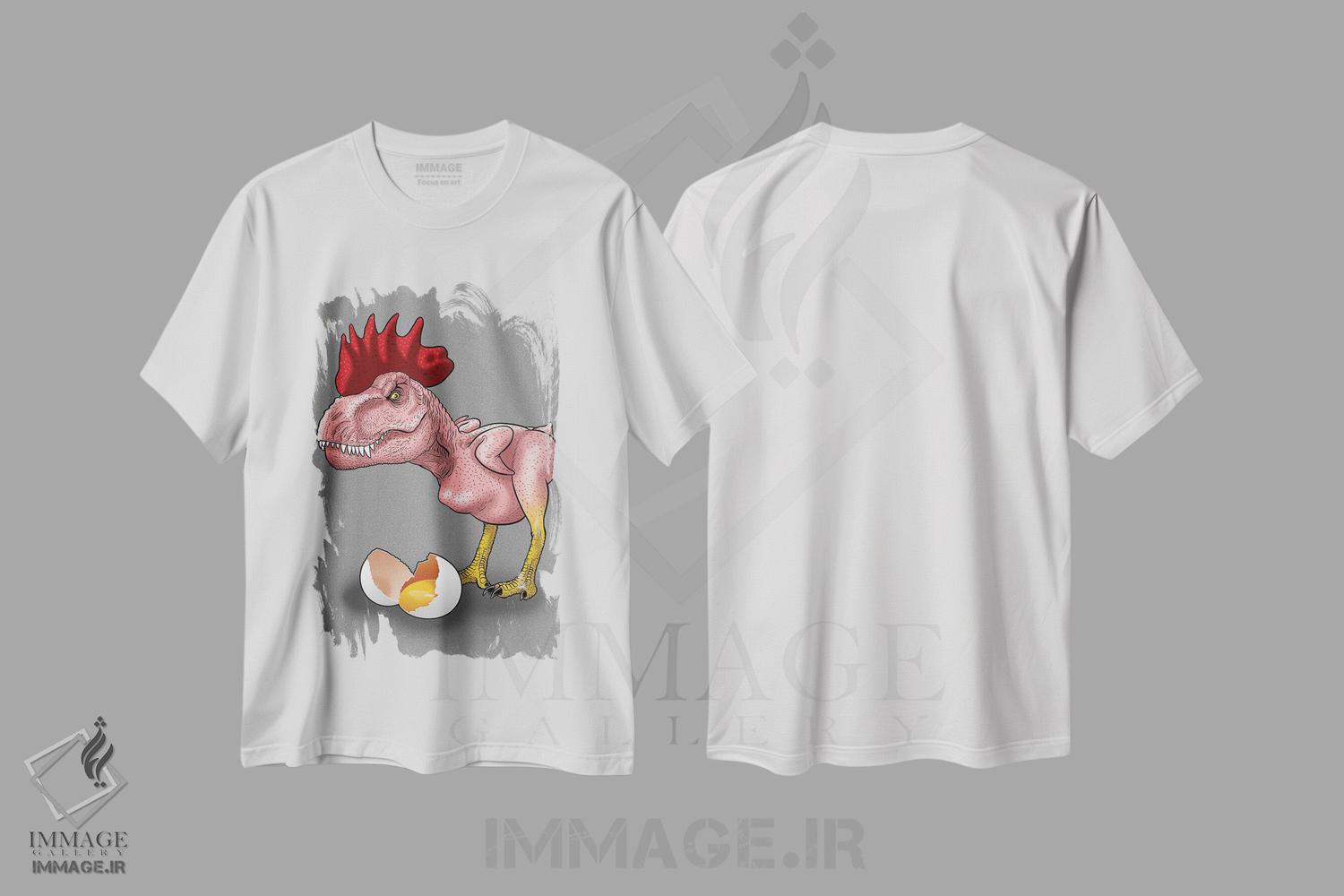 تیشرت طرح دار خروس رکس، هنر دیجیتال اثر آلبرتو پرز | immage.ir