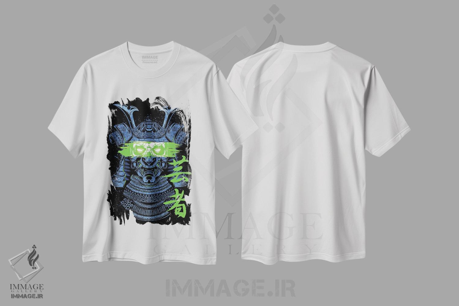 تیشرت طرح دار جنگجوی سامورایی خط خورده، هنر دیجیتال اثر آلبرتو پرز | immage.ir
