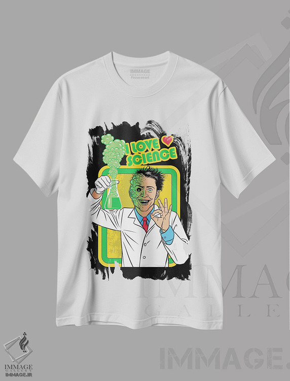 تیشرت طرح دار من عاشق علم هستم، تایپوگرافی اثر آلبرتو پرز | immage.ir