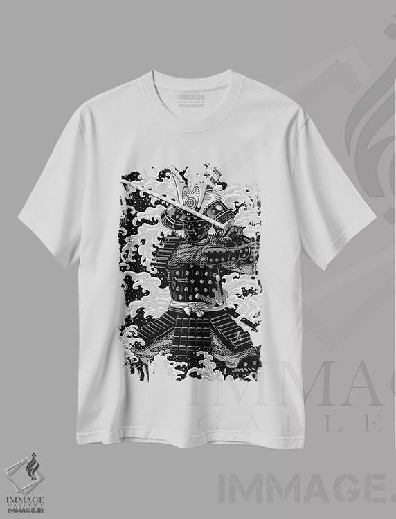 تیشرت طرح دار سامورایی یاکوزا با تتو، دکور آسیایی اثر آلبرتو پرز | immage.ir