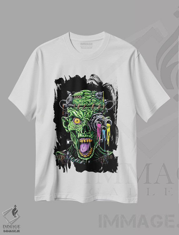 تیشرت طرح دار زامبی آینده نگر، هنر دیجیتال اثر آلبرتو پرز | immage.ir