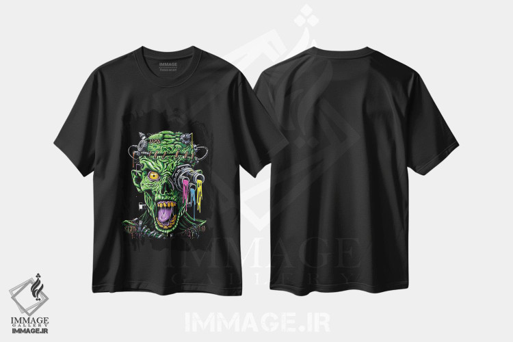 تیشرت طرح دار زامبی آینده نگر، هنر دیجیتال اثر آلبرتو پرز | فروشگاه ایماژ