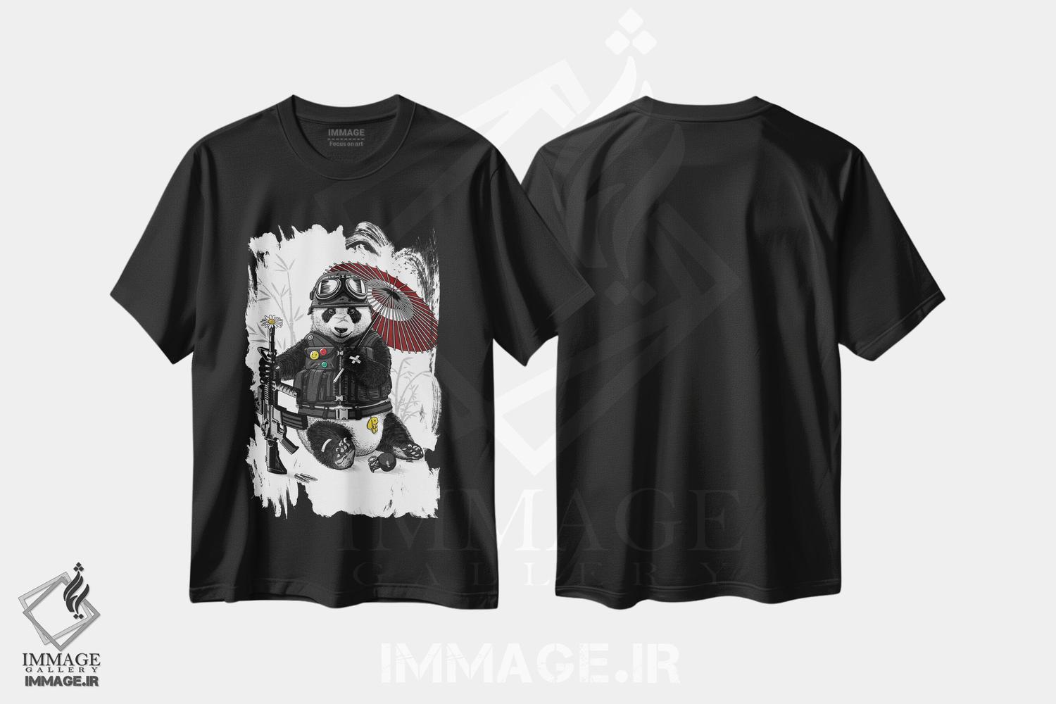 تیشرت طرح دار پاندای نظامی، هنر دیجیتال اثر آلبرتو پرز | فروشگاه ایماژ