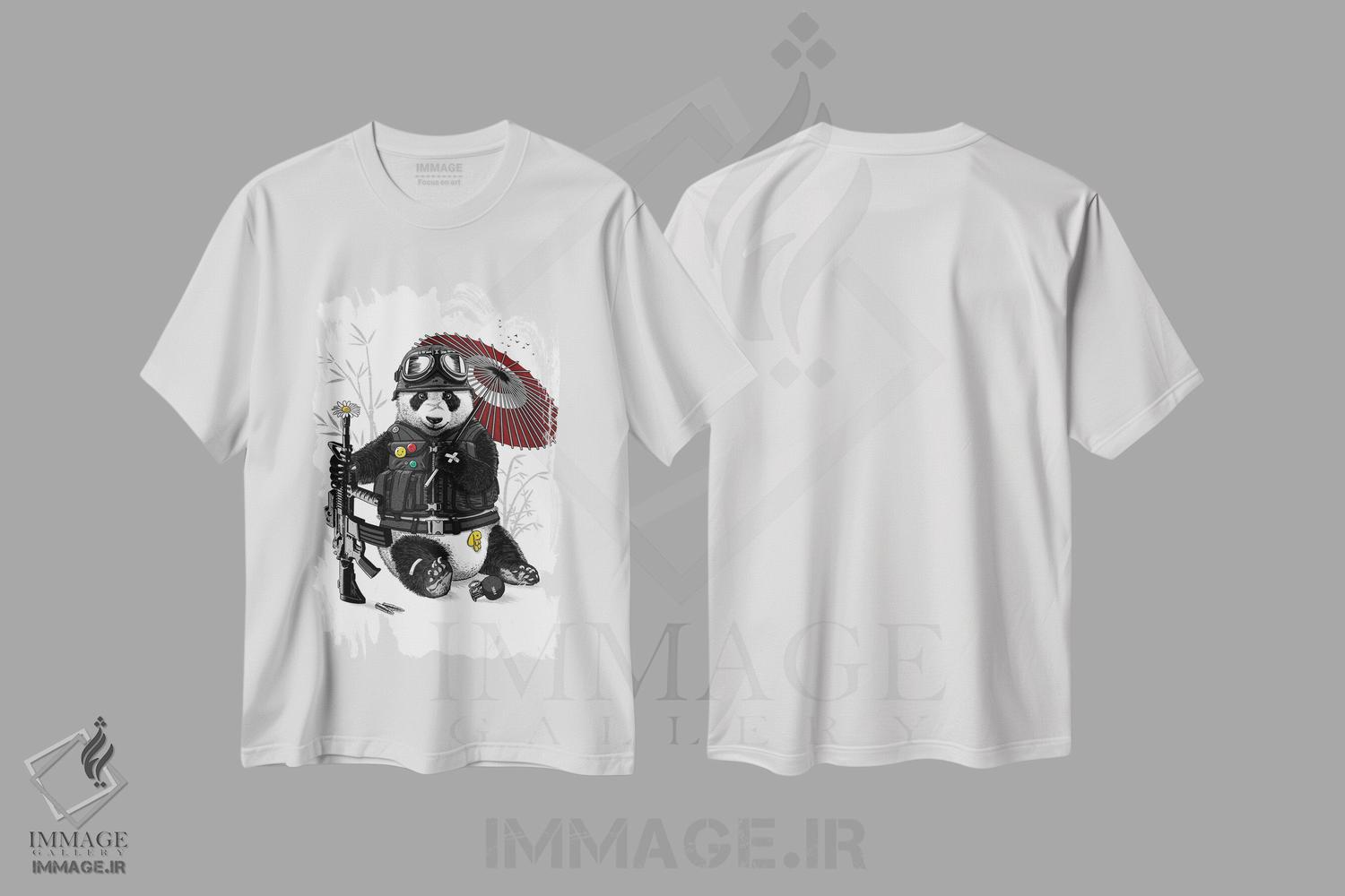 تیشرت طرح دار پاندای نظامی، هنر دیجیتال اثر آلبرتو پرز | immage.ir