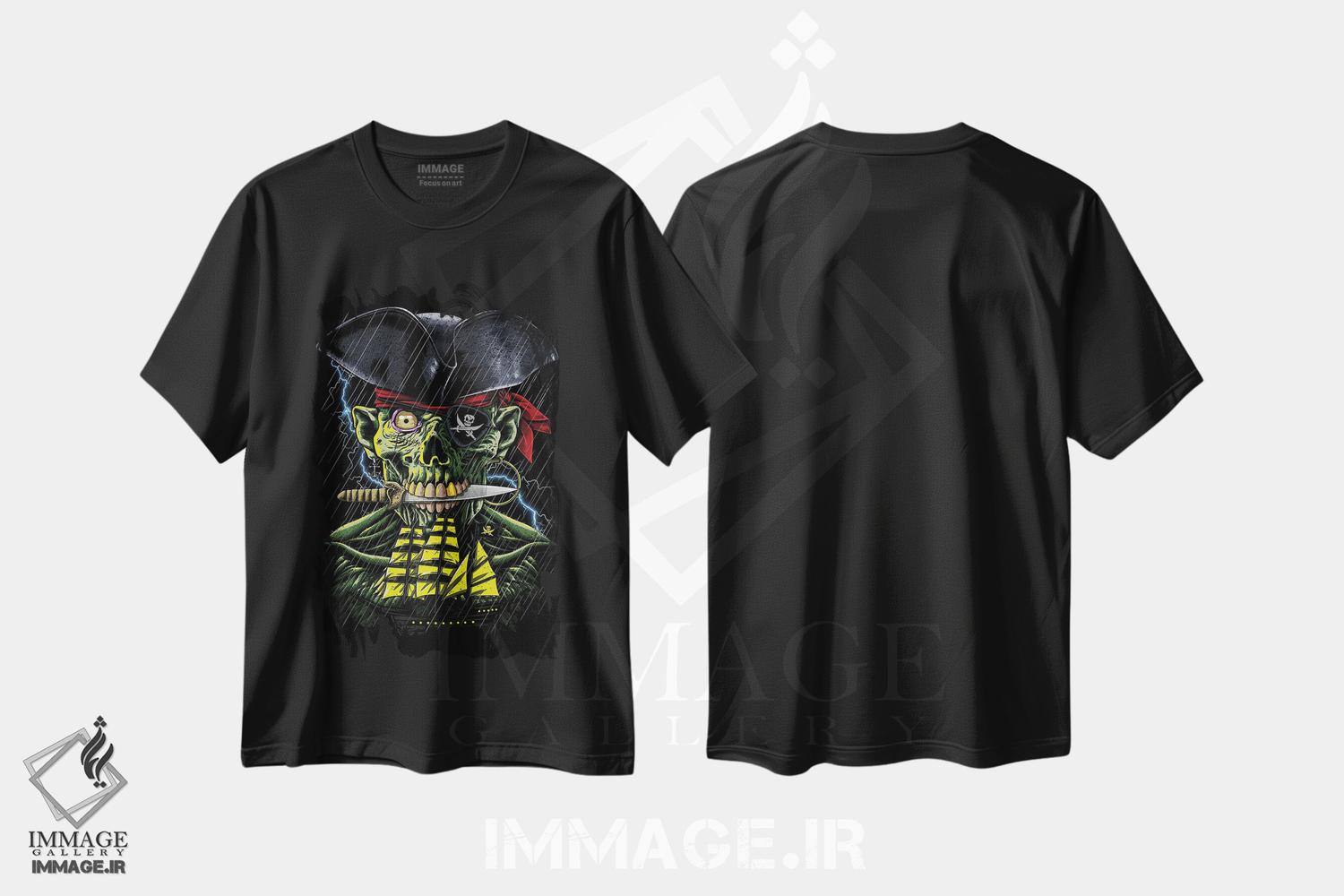 تیشرت طرح دار دزد دریایی زامبی، هنر دیجیتال اثر آلبرتو پرز | فروشگاه ایماژ