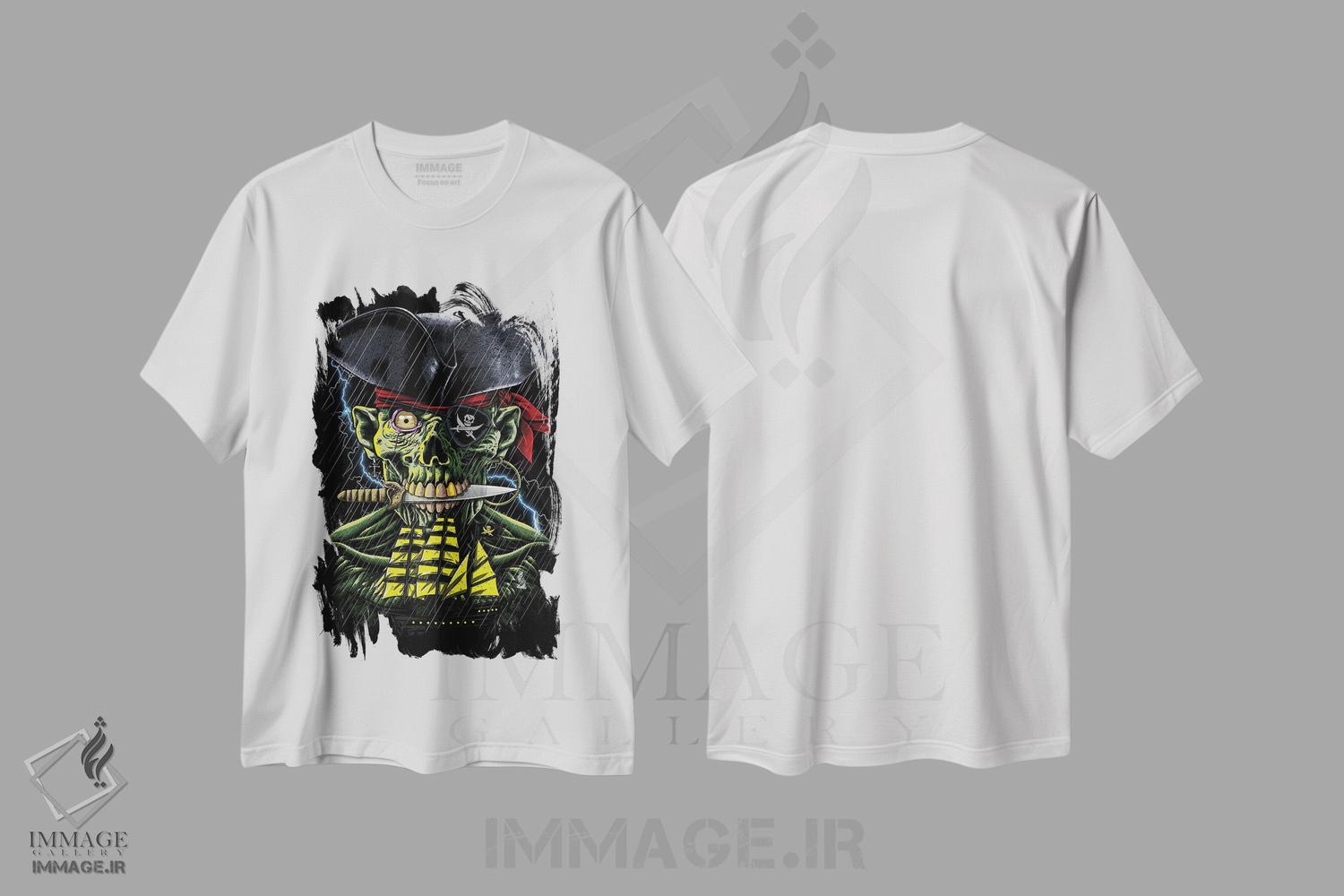 تیشرت طرح دار دزد دریایی زامبی، هنر دیجیتال اثر آلبرتو پرز | immage.ir