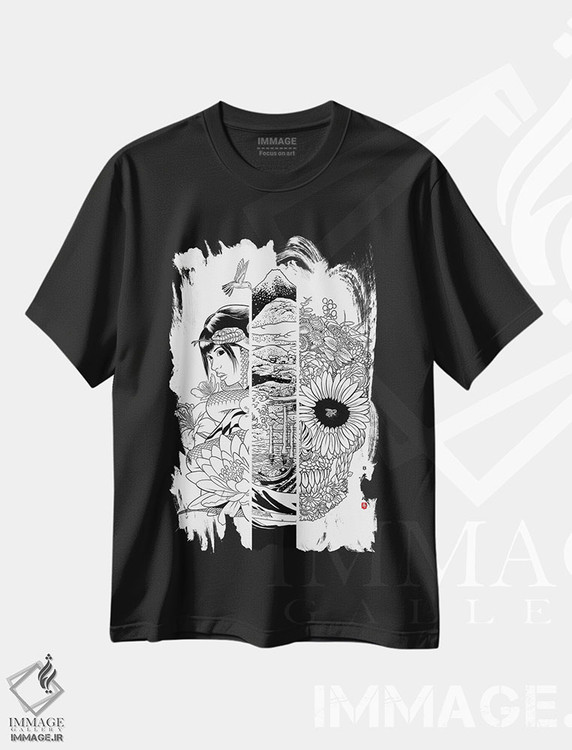 تیشرت طرح دار فرهنگ ژاپنی، دکوراسیون جایگزین اثر آلبرتو پرز | فروشگاه ایماژ