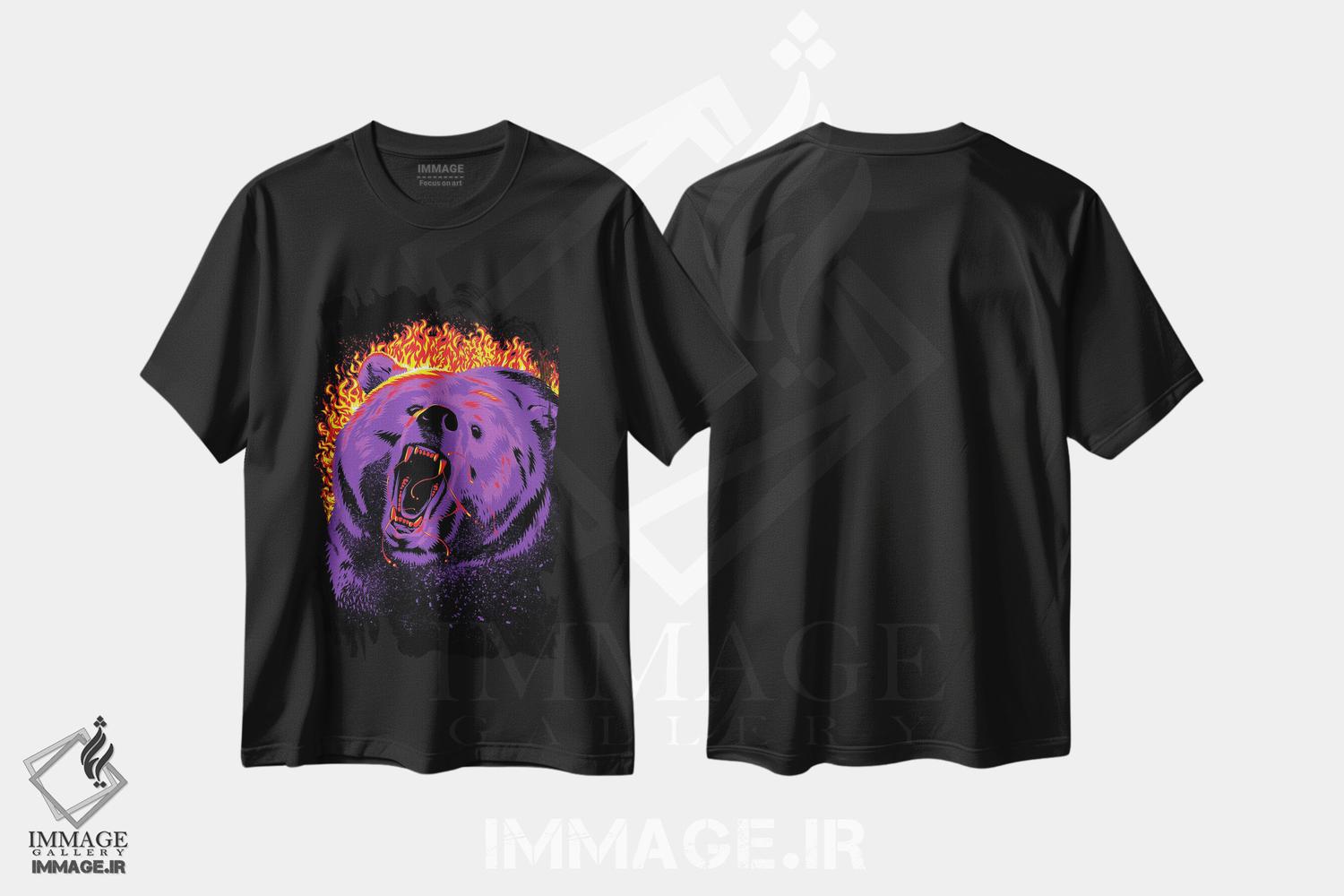 تیشرت طرح دار خرس آتشین، دکوراسیون جایگزین اثر آلبرتو پرز | فروشگاه ایماژ