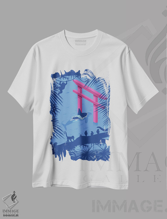 تیشرت طرح دار نهنگ زیر توری ژاپنی، دکور آسیایی اثر آلبرتو پرز | immage.ir