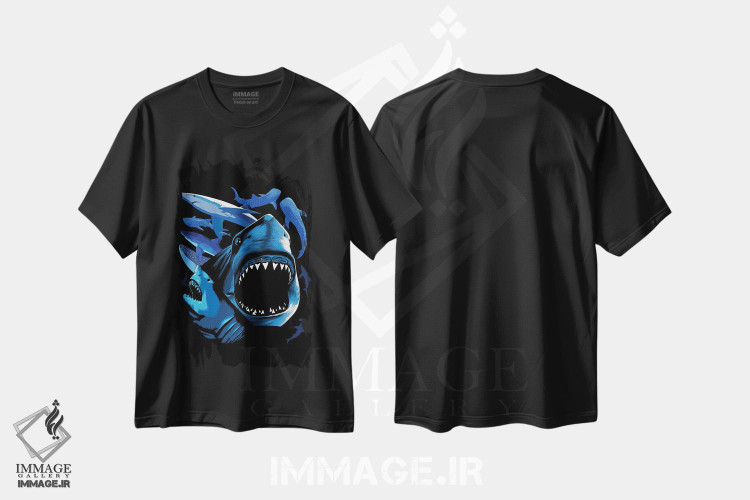 تیشرت طرح دار کوسه ها، دکوراسیون جایگزین اثر آلبرتو پرز | فروشگاه ایماژ