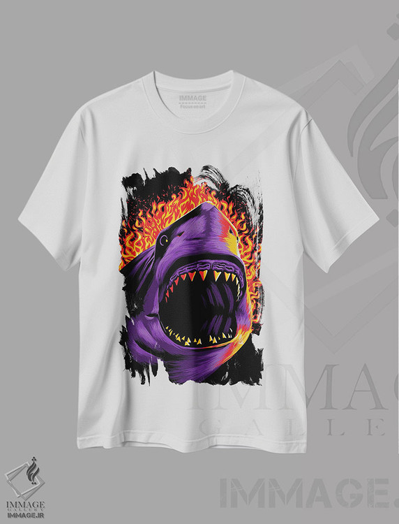تیشرت طرح دار کوسه آتشین، دکوراسیون جایگزین اثر آلبرتو پرز | immage.ir