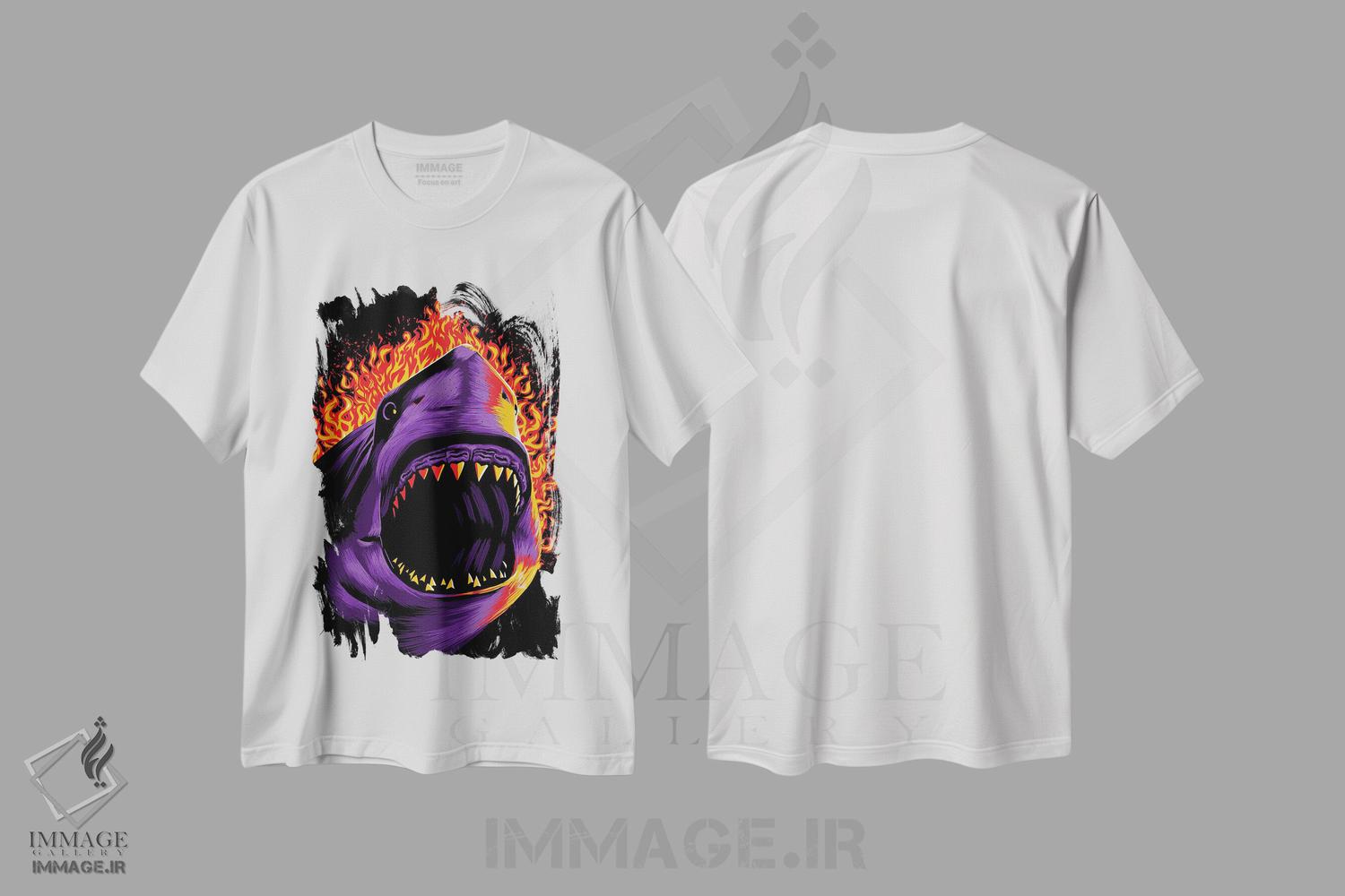 تیشرت طرح دار کوسه آتشین، دکوراسیون جایگزین اثر آلبرتو پرز | immage.ir