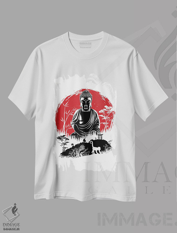 تیشرت طرح دار بودا زیر آفتاب، دکور آسیایی اثر آلبرتو پرز | immage.ir