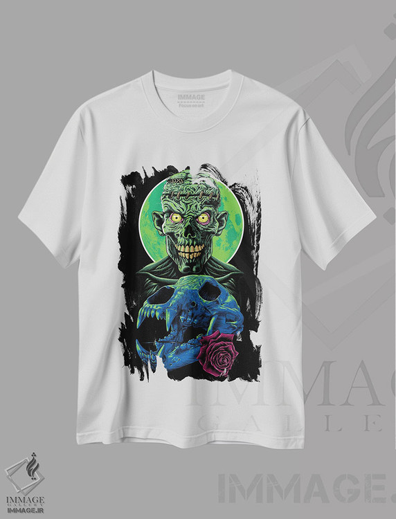 تیشرت طرح دار جمجمه و گل زامبی، دکوراسیون جایگزین اثر آلبرتو پرز | immage.ir