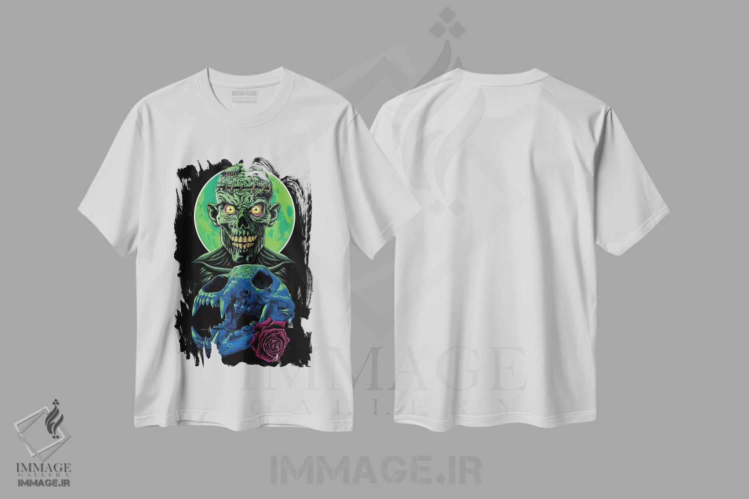 تیشرت طرح دار جمجمه و گل زامبی، دکوراسیون جایگزین اثر آلبرتو پرز | immage.ir