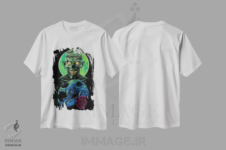 تیشرت طرح دار جمجمه و گل زامبی، دکوراسیون جایگزین اثر آلبرتو پرز | immage.ir