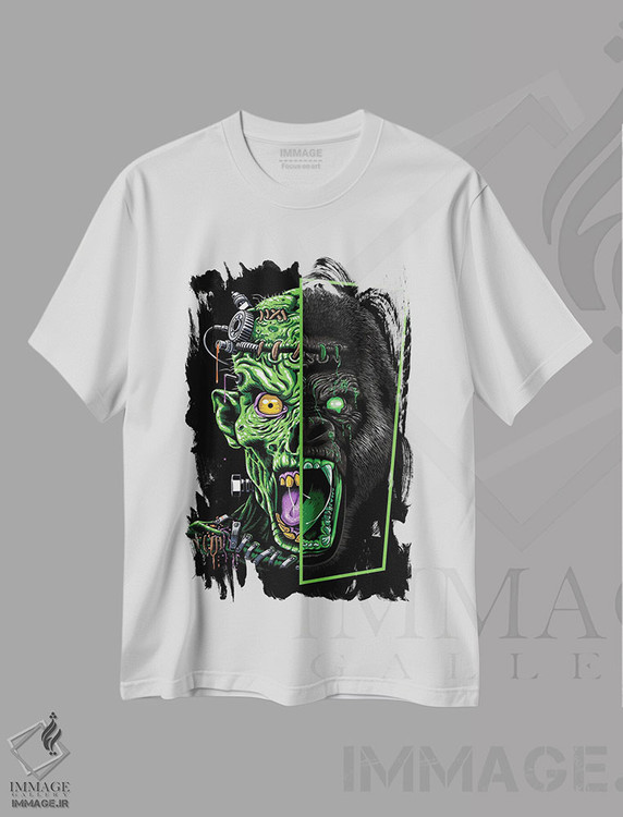 تیشرت طرح دار زامبی در برابر گوریل، دکوراسیون جایگزین اثر آلبرتو پرز | immage.ir