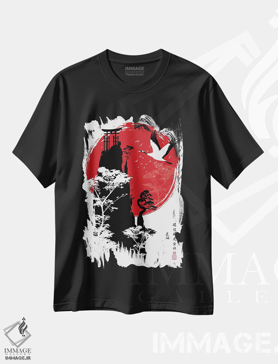 تیشرت طرح دار کوه ژاپن، دکور آسیایی اثر آلبرتو پرز | فروشگاه ایماژ