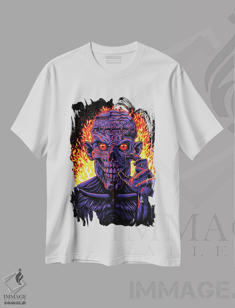تیشرت طرح دار زامبی در آتش، دکوراسیون جایگزین اثر آلبرتو پرز | immage.ir