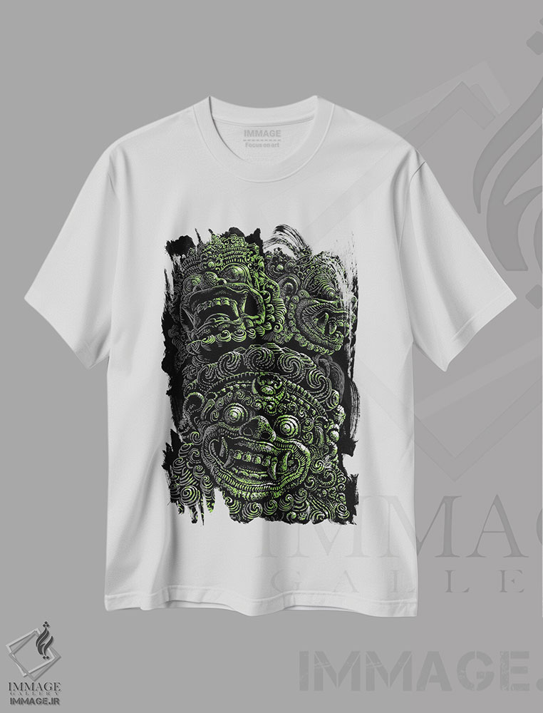 تیشرت طرح دار مجسمه مایایی، تزئینی اثر آلبرتو پرز | immage.ir