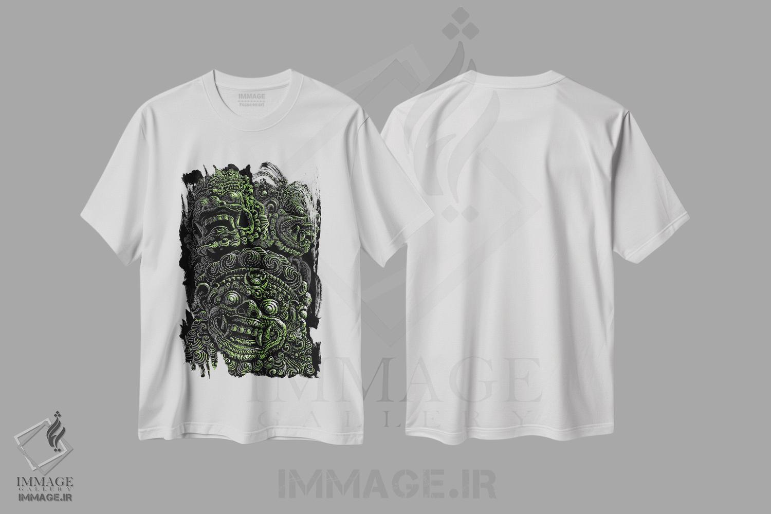 تیشرت طرح دار مجسمه مایایی، تزئینی اثر آلبرتو پرز | immage.ir