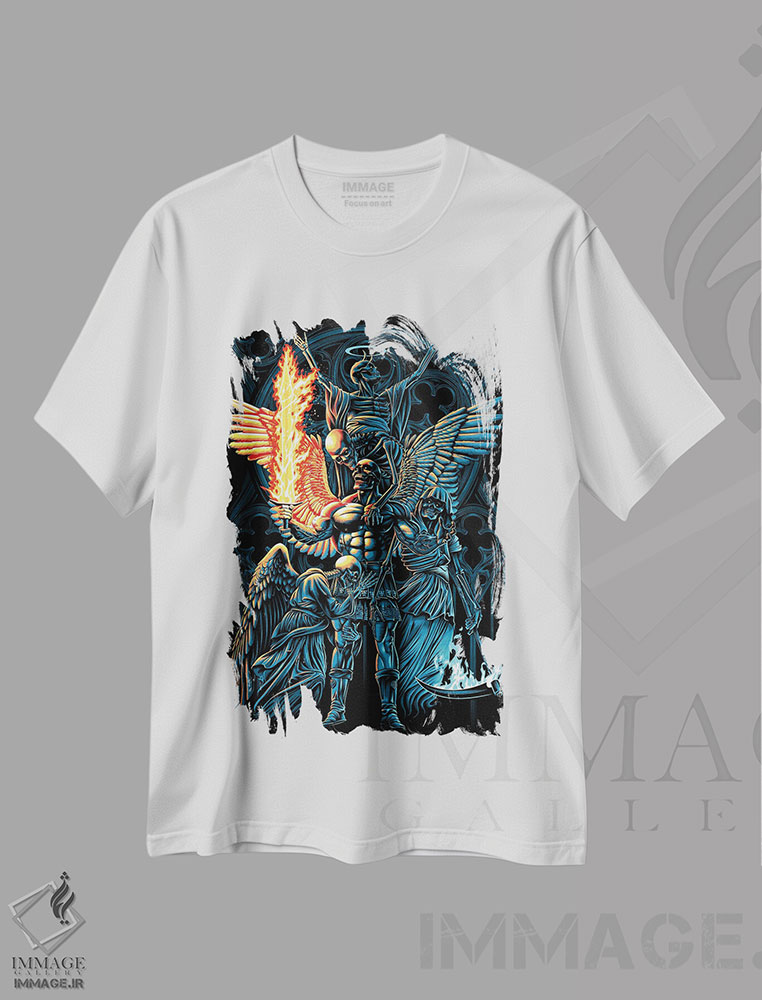 تیشرت طرح دار فرشته مقرب، هنر دیجیتال اثر آلبرتو پرز | immage.ir