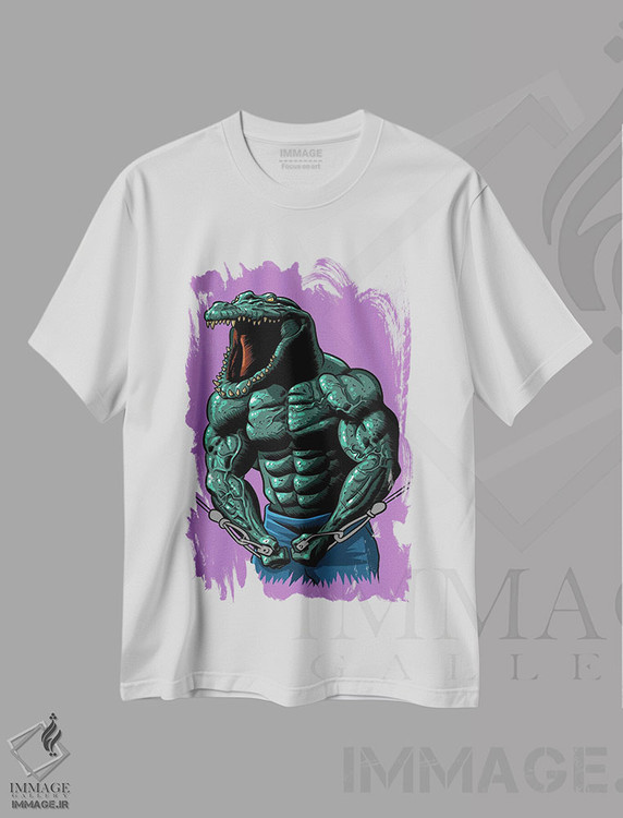 تیشرت طرح دار تمرین کروکودیل، هنر دیجیتال اثر آلبرتو پرز | immage.ir